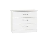 Seconique Nevada 3 Drawer Chest in White Gloss, none