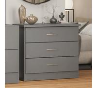 Seconique Nevada 3 Drawer Chest - 3D Effect Grey, Grey