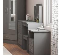 Seconique Nevada Dressing Table Set - 3D Effect Grey, Grey