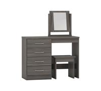 Seconique Nevada 4 Drawer Dressing Table Set in Black Seconique Black