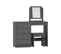 Seconique Nevada 4 Drawer Dressing Table Set in Dark Grey Seconique Dark Grey