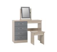 Seconique Nevada 4 Drawer Dressing Table Set in Grey Seconique Grey