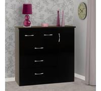 Seconique Nevada 5 Drawer Low Wardrobe in Jet Black Seconique Jet Black