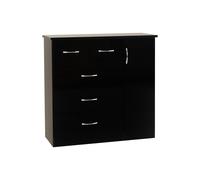 Seconique Nevada 5 Drawer Low Wardrobe in Jet Black Seconique Jet Black