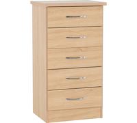 Seconique Nevada 5 Drawer Narrow Chest in Sonoma Oak Effect
