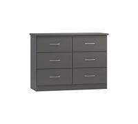 Seconique Nevada 6 Drawer Chest in Dark Grey Seconique Dark Grey