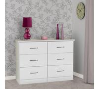 Seconique Nevada 6 Drawer Chest - White Gloss, White