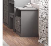 Seconique Nevada 2 Drawer Bedside - 3D Effect Grey, Grey