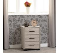 Seconique Oliver 3 Drawer Bedside - Light Oak Effect, Brown