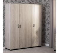 Seconique Oliver 4 Door Wardrobe in Light Oak Seconique Light Oak