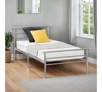 Seconique Orion 3Ft Single Bed Frame In Silver With Slats