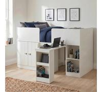Seconique Orlando Study Bunk White Bed Frame