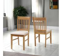 Seconique Oxford Dining Chair X 2- Natural Oak/Mink Microsuede, Brown