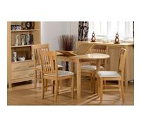Seconique Oxford Extending Dining Set - Natural Oak And Mink Microsuede