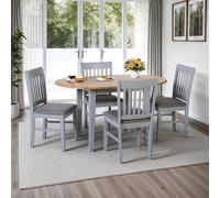 Seconique Oxford 4 Seater Extending Dining Set Grey and Natural Oak - Wilko