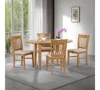 Seconique Oxford Extending Dining Set - Natural Oak And Mink Microsuede