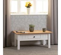 Seconique Panama 1 Drawer Coffee Table - White/Natural Wax, Multi