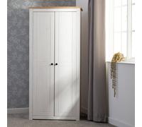 Seconique Panama 2 Door Wardrobe - White/Natural Wax, Multi