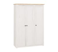 Seconique Panama 3 Door Triple Wardrobe - White and Mexican Pine