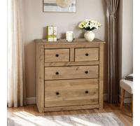 Seconique Panama 2 Plus 2 Drawer Chest in Natural Wax, none