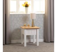 Seconique Panama Lamp Table - White/Natural Wax, Multi