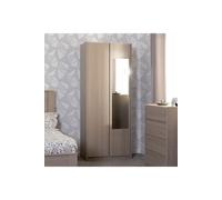 Seconique Paris 2 Door Mirrored Wardrobe - Smoked Ash Effect, Multi