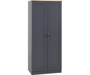 Seconique Portland 2 Door Wardrobe in Grey/Oak Effect