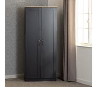Seconique Portland 2 Door Wardrobe In Grey With Oak Effect Finish