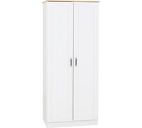 Seconique Portland 2 Door Wardrobe in White/Oak Effect