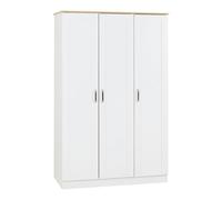 Seconique Portland 3 Door Triple Wardrobe - White and Oak