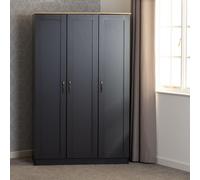 Seconique Portland 3 Door Wardrobe - Grey/Oak Effect, Multi