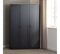 Seconique Portland 3 Door Wardrobe - Grey/Oak Effect, Multi