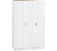 Seconique Portland 3 Door Wardrobe - White/Oak Effect, Multi