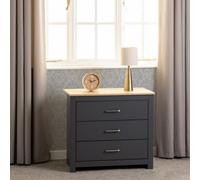 Seconique Portland 3 Drawer Chest - Grey/Oak Effect, Multi