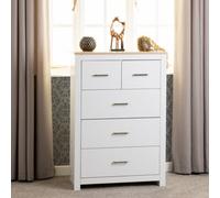 Seconique Portland 3 Plus 2 Chest In White With Oak Effect Finish