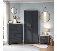 Seconique Portland Trio Set - Grey/Oak Effect, Multi