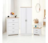 Seconique Portland Trio Set - White/Oak Effect, Multi
