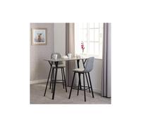 Seconique Quebec Bar Table Set with 2 Dining Chairs in Concrete, none