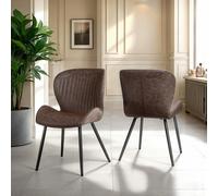 Seconique Dining Chair - Quebec - Brown PU - Set of 4