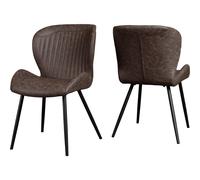 Seconique Quebec Dining Chair Set of 4 in Brown Pu