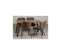 Quebec Straight Edge Dining Set Seconique Dark Brown One Size