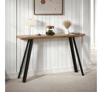 Seconique Quebec Wave Edge Console Table - Medium Oak Effect, Brown