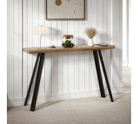 Seconique Quebec Wave Edge Console Table in Medium Oak Effect, none