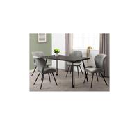 Seconique Quebec Wave Edge Dining Set in Black Seconique Black