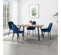 Seconique Quebec Wave Edge Dining Set with Avery Chairs in Blue Seconique Blue