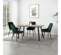Seconique Quebec Wave Edge Dining Set with Avery Chairs in Green Seconique Green