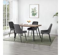 Seconique Quebec Wave Edge Dining Set with Avery Chairs in Grey Seconique Grey