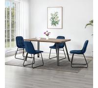 Seconique Quebec Wave Edge Dining Set with Lukas Chairs in Blue Seconique Blue