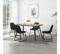 Seconique Quebec Wave Edge Dining Set with Lukas Chairs in Green Seconique Green