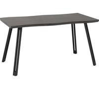 Seconique Quebec Wave Edge Dining Table Black Wood Grain/black
